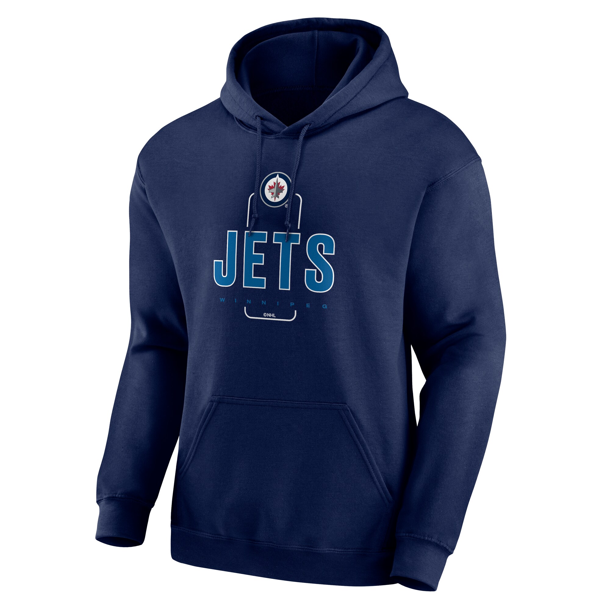 Men's Winnipeg Jets Navy Personalized Name & Number Midfielder Pullover Hoodie