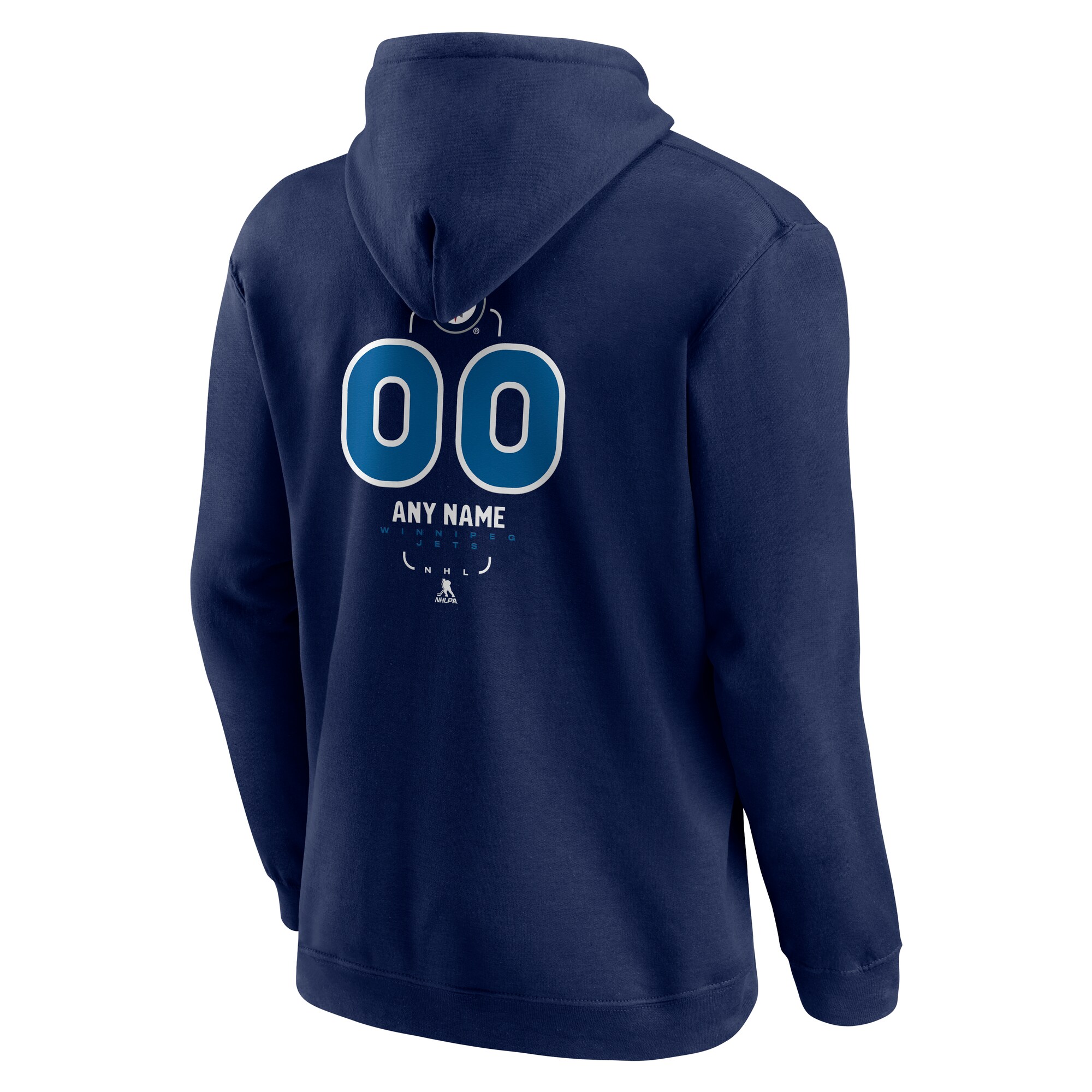 Men's Winnipeg Jets Navy Personalized Name & Number Midfielder Pullover Hoodie
