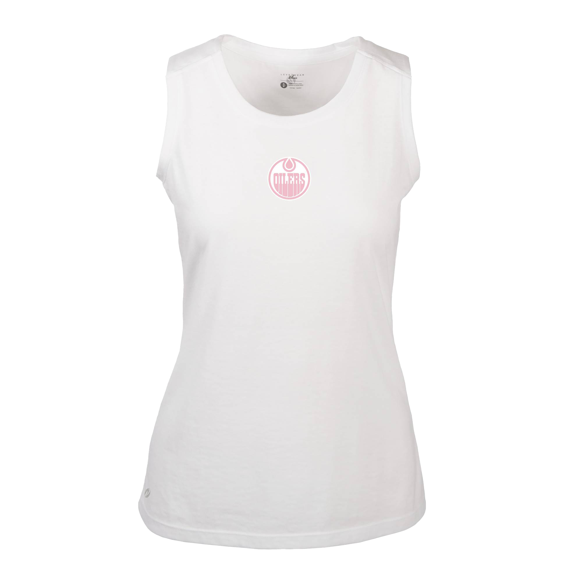 Women's Edmonton Oilers Levelwear White Mother's Day Macy Core Tank Top