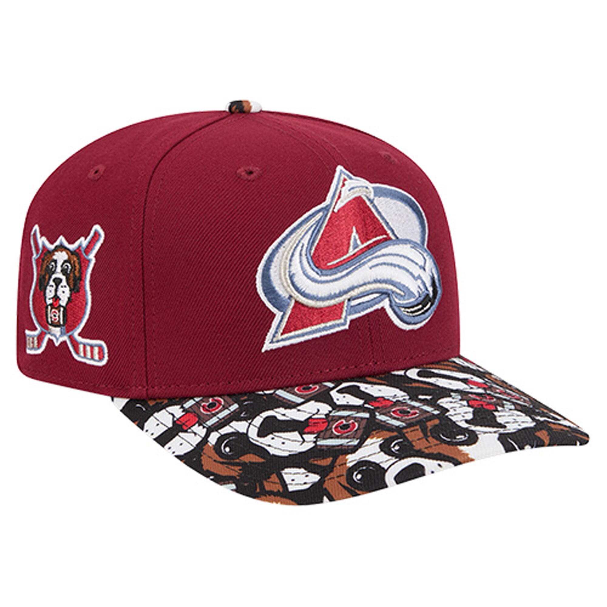 Men's Colorado Avalanche New Era Burgundy Mascot Visor 9SEVENTY Adjustable Hat