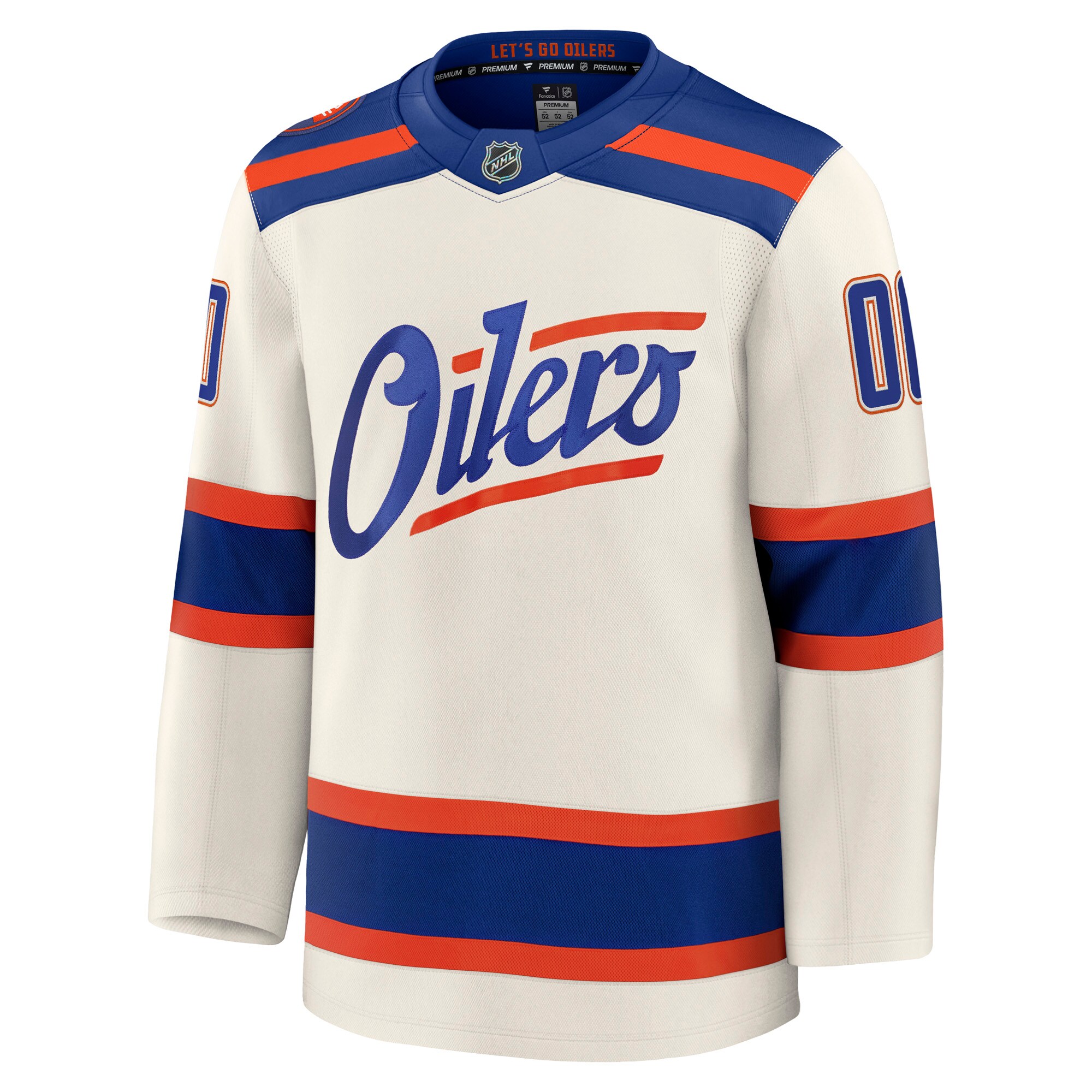 Men's Edmonton Oilers Fanatics Light Beige Alternate Premium Custom Jersey