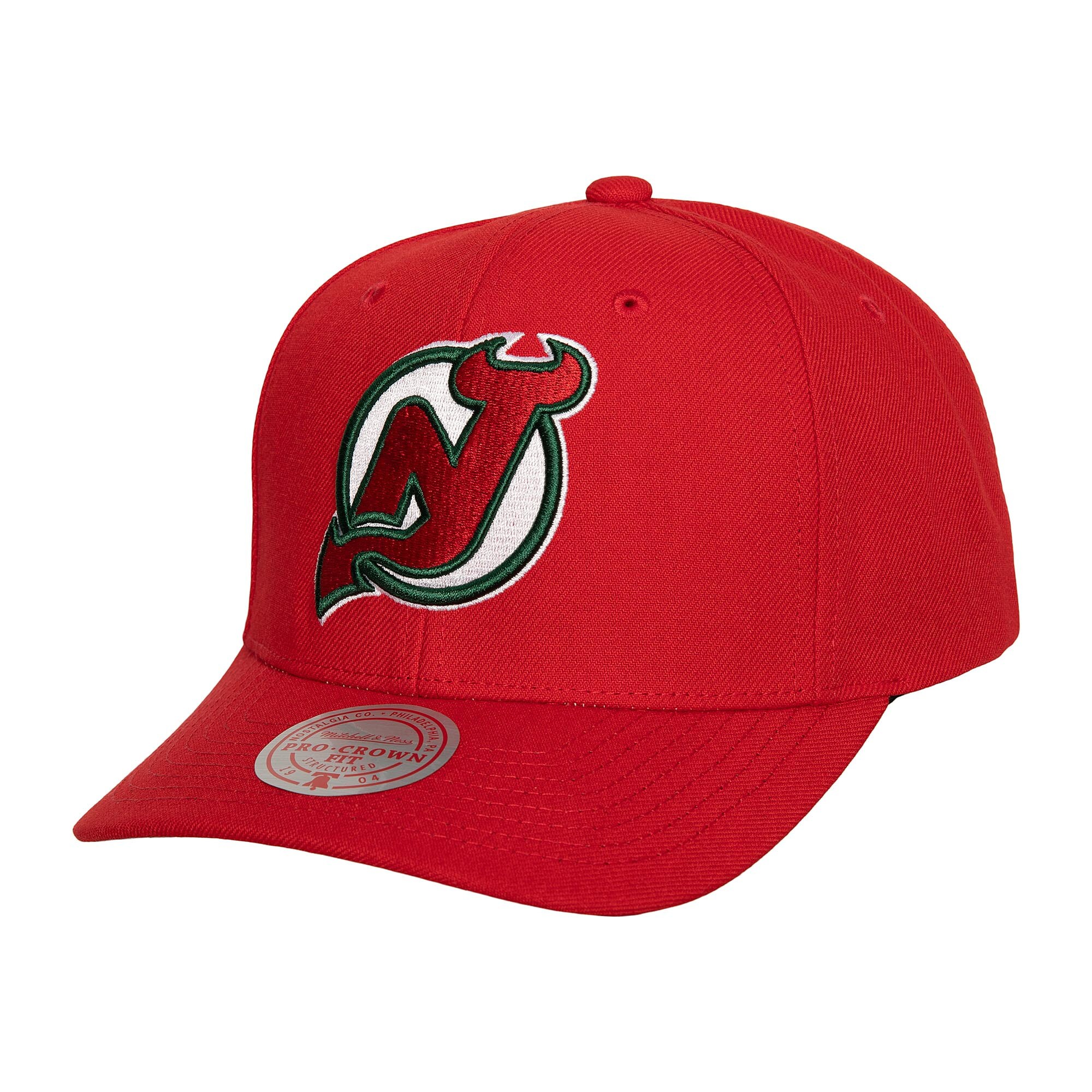 Men's New Jersey Devils Mitchell & Ness Red Team Ground Pro Adjustable Hat