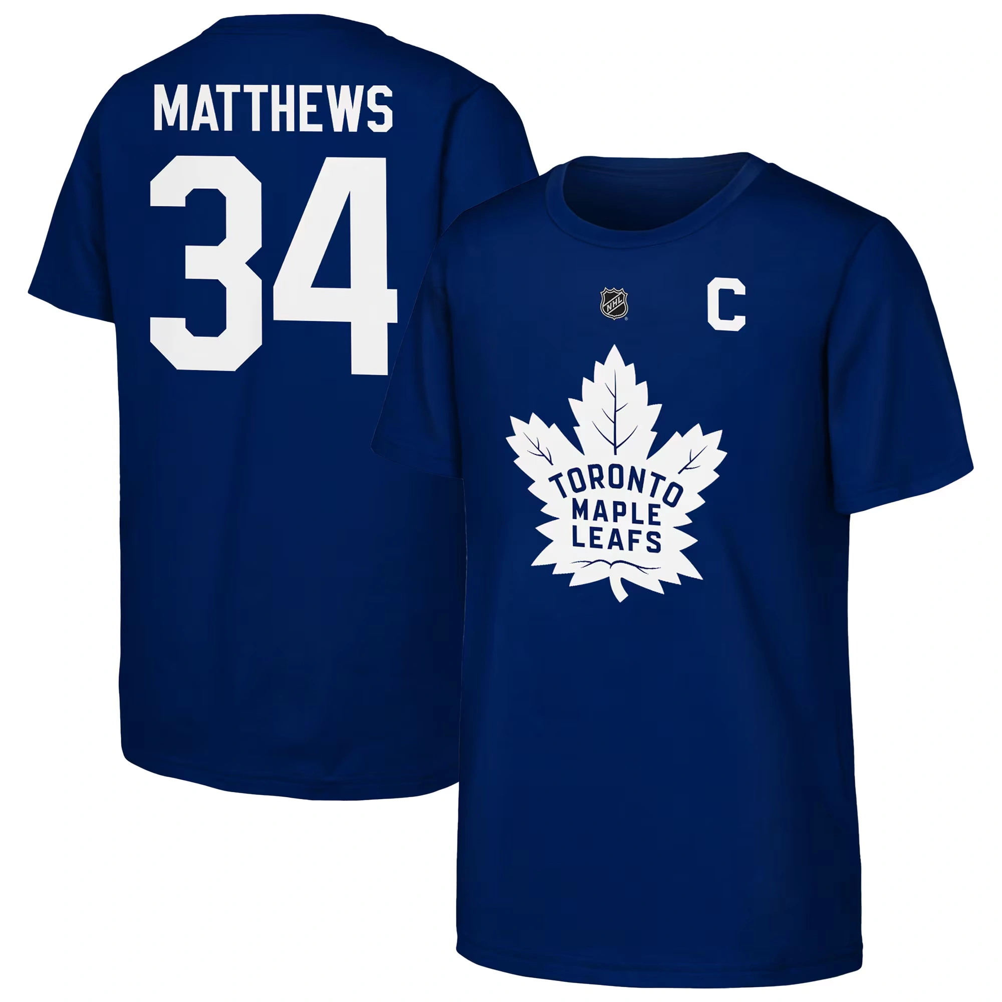 Youth Toronto Maple Leafs Auston Matthews Outerstuff Blue Player Name & Number T-Shirt