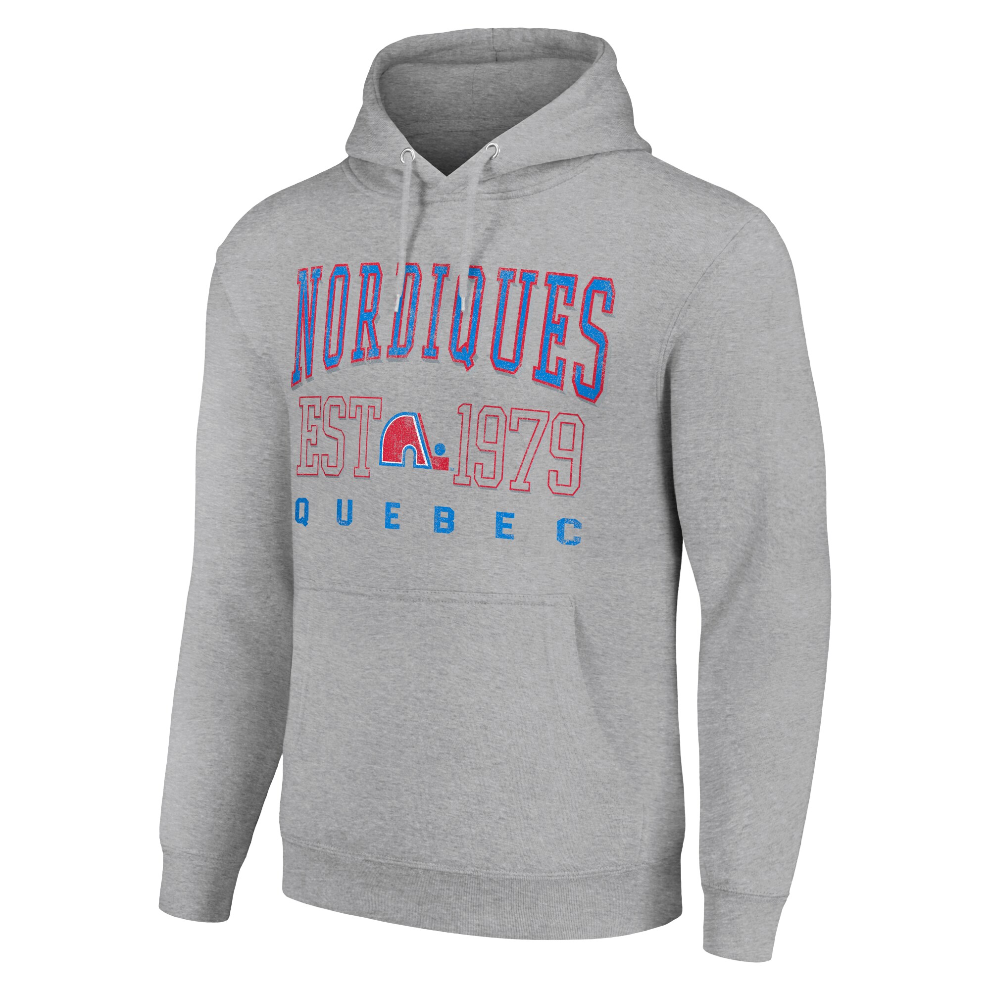 Men's Quebec Nordiques Starter Heather Gray Retro Graphic Pullover Hoodie