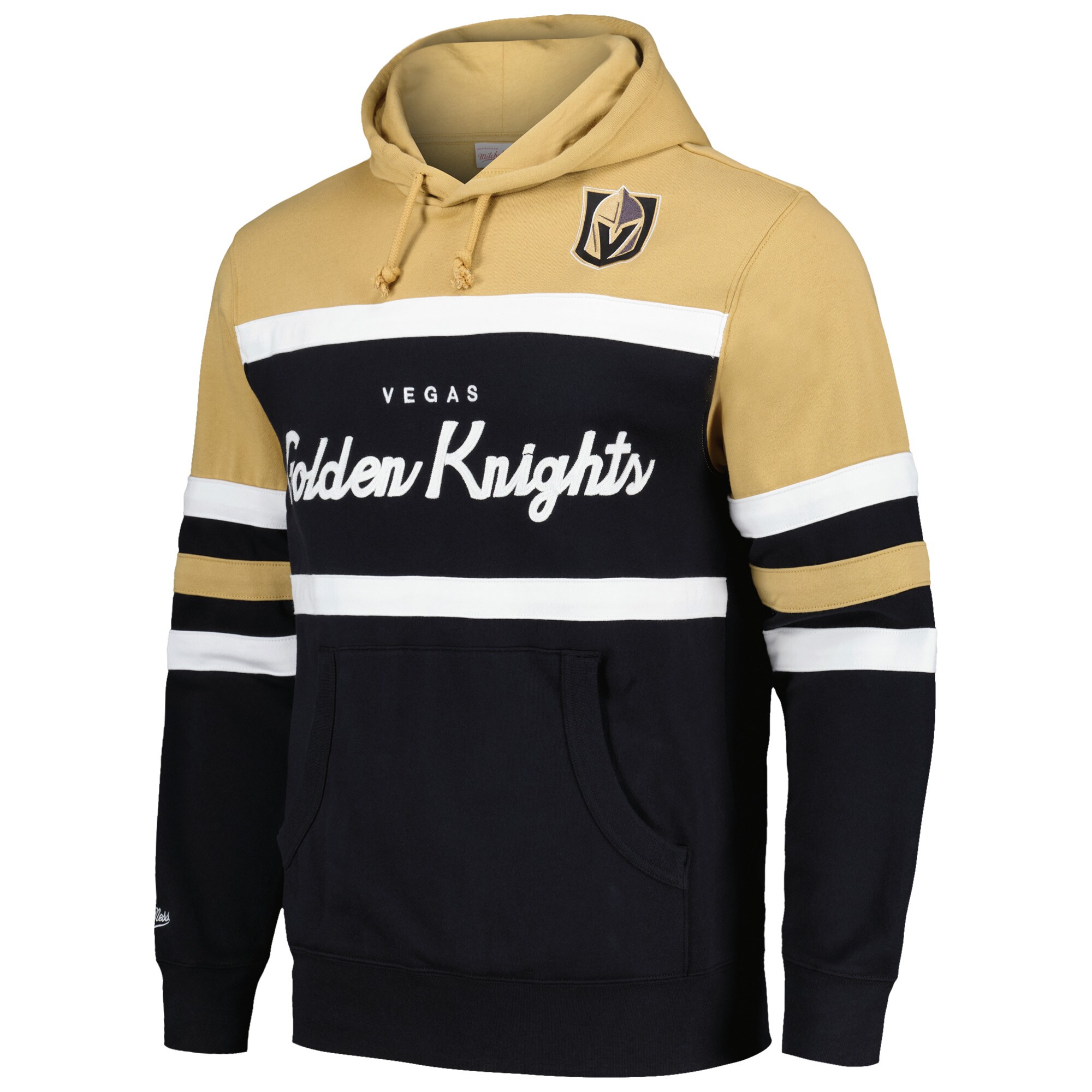 Men's Vegas Golden Knights Mitchell & Ness Black/Gold Head Coach Pullover Hoodie