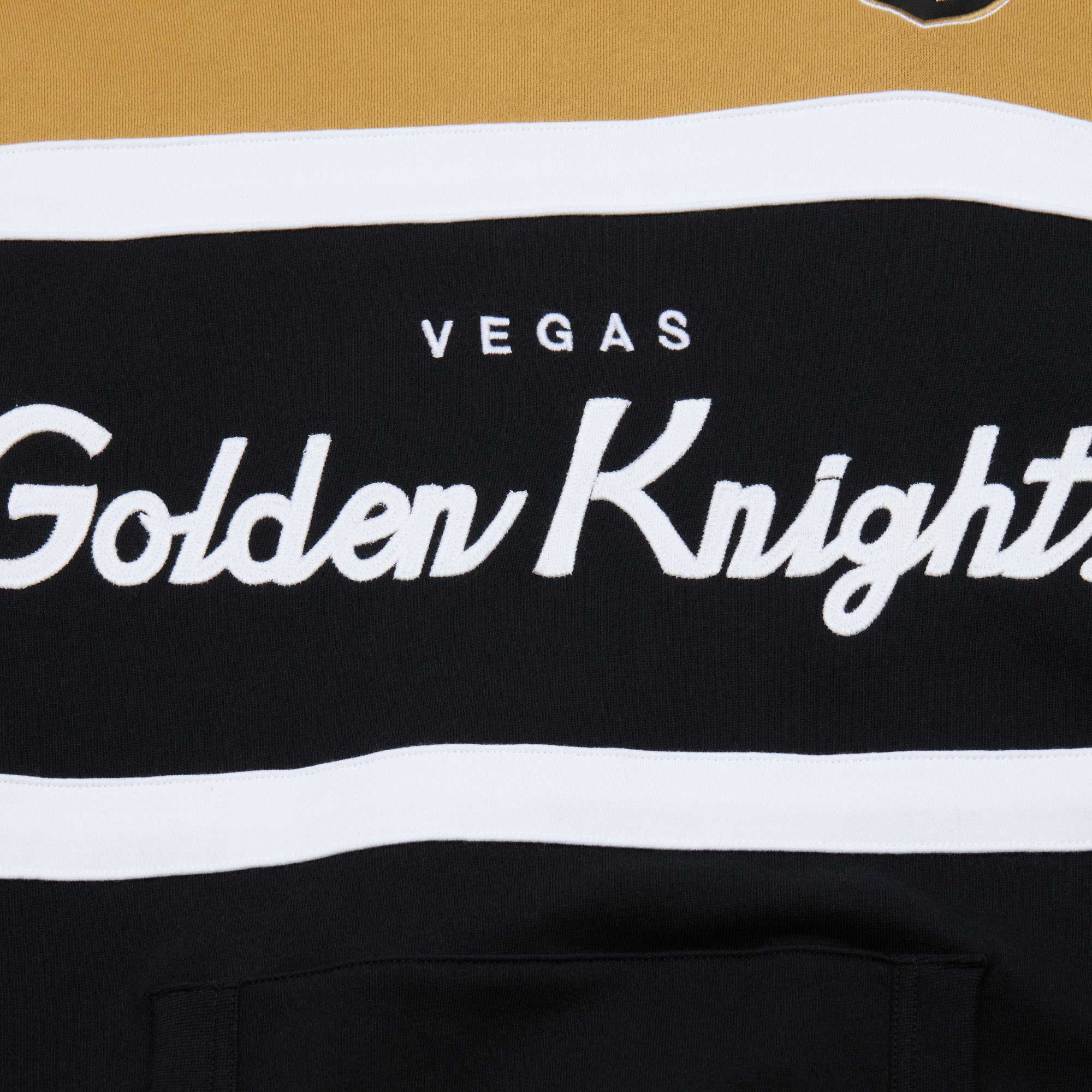 Men's Vegas Golden Knights Mitchell & Ness Black/Gold Head Coach Pullover Hoodie 5 Men's Vegas Golden Knights Mitchell & Ness Black/Gold Head Coach Pullover Hoodie