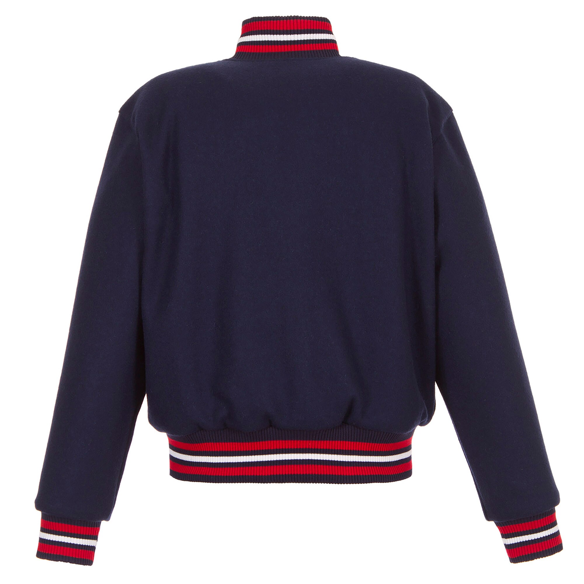 Women's Washington Capitals JH Design Navy Domestic All-Wool Embroidered Full-Zip Jacket