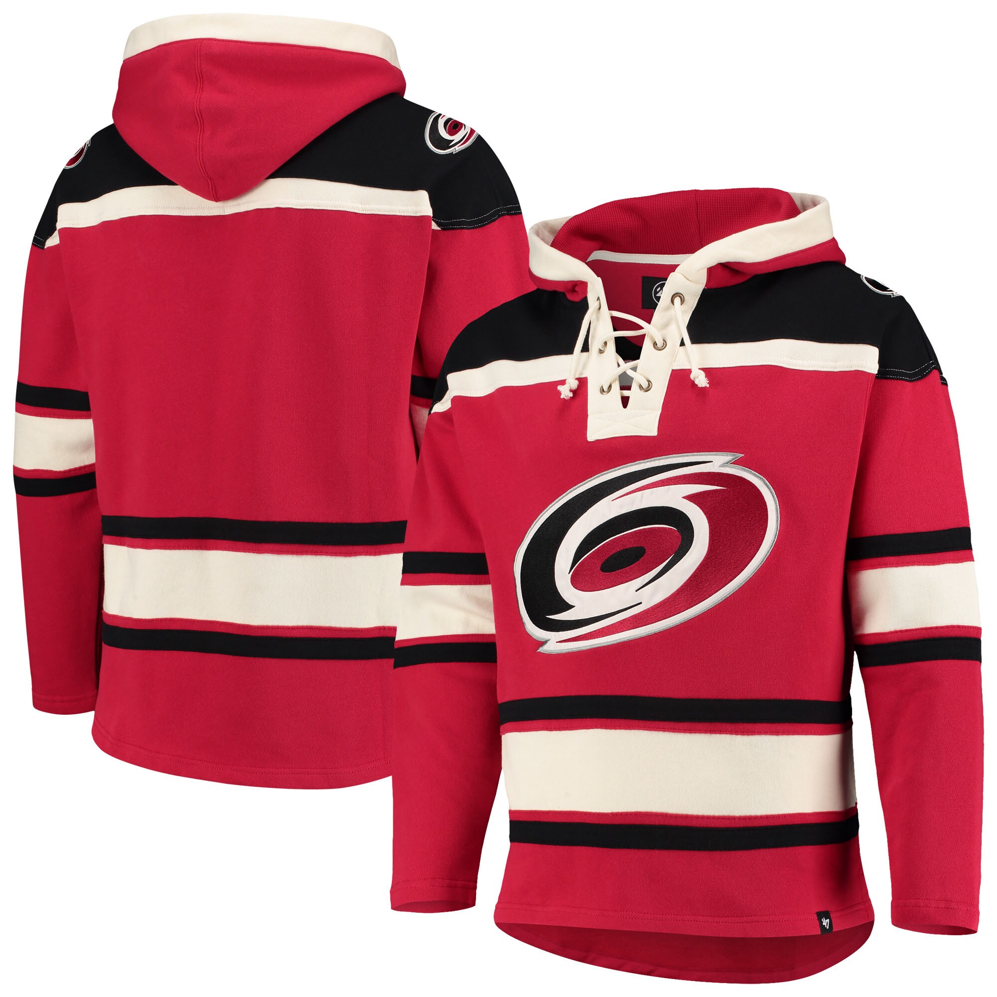 Men's Carolina Hurricanes  '47 Red Superior Lacer Lace-up Hoodie