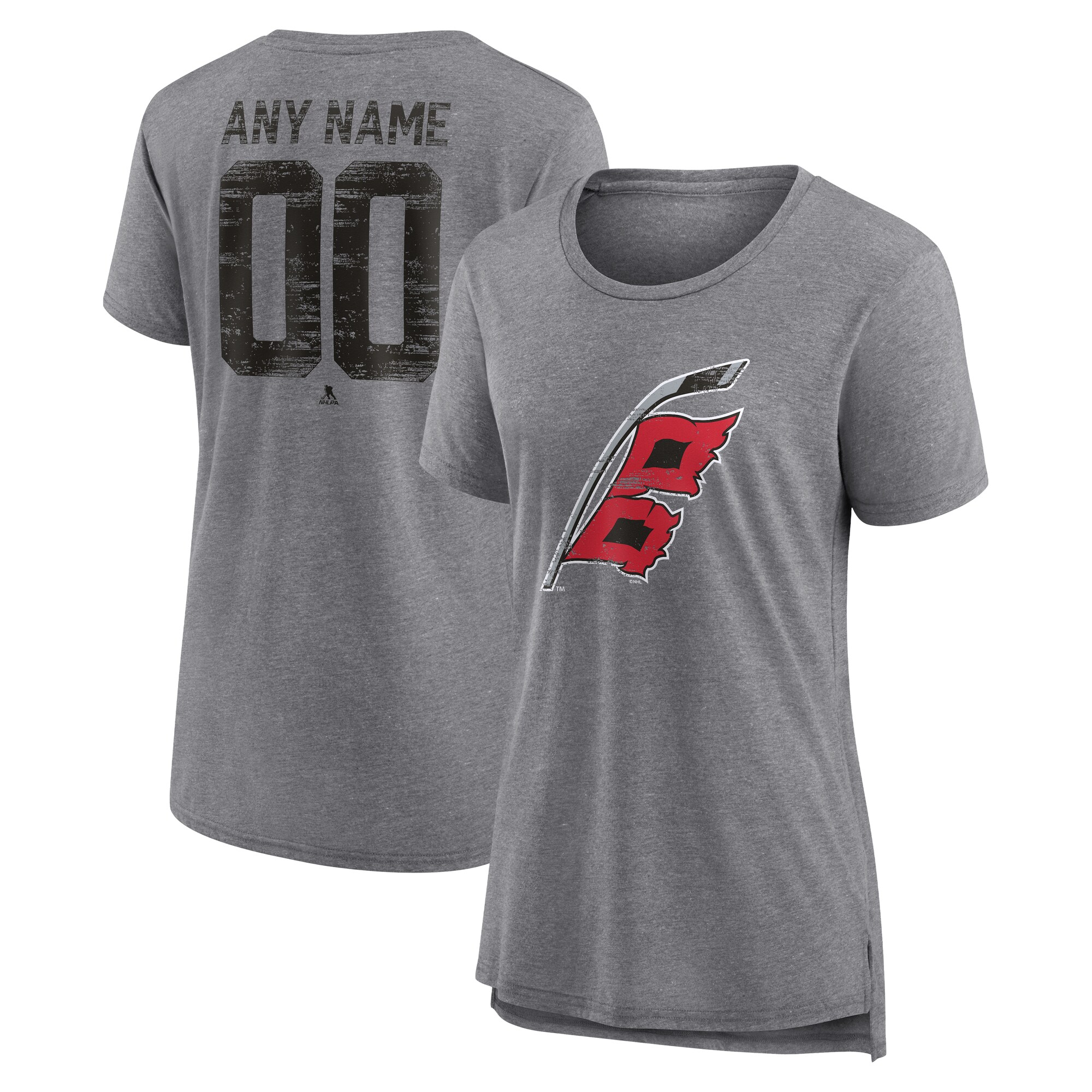 Women's Carolina Hurricanes Gray Heritage Custom Tri-Blend T-Shirt