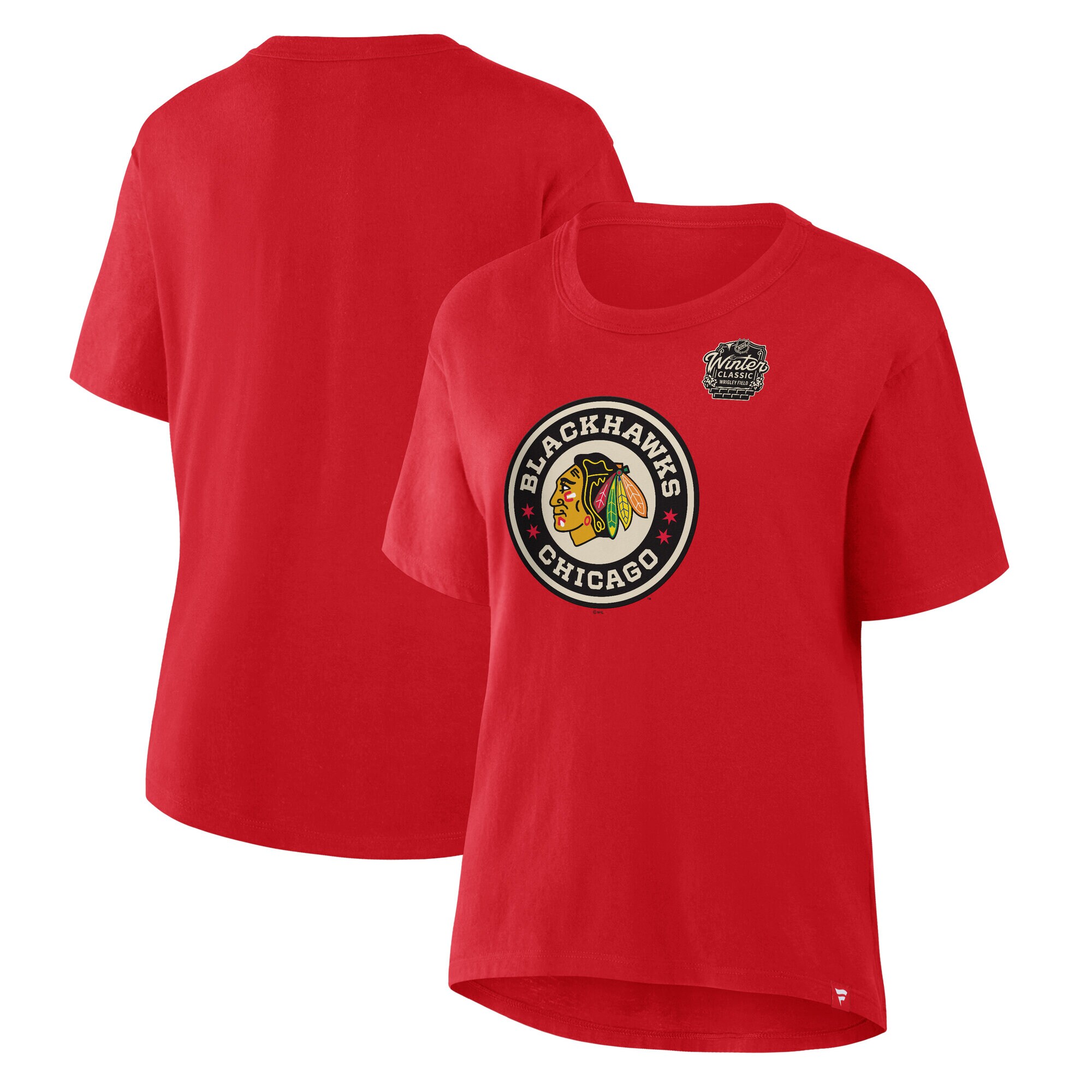Women's Chicago Blackhawks Fanatics Athletic Red 2025 Winter Classic Primary Logo T-Shirt