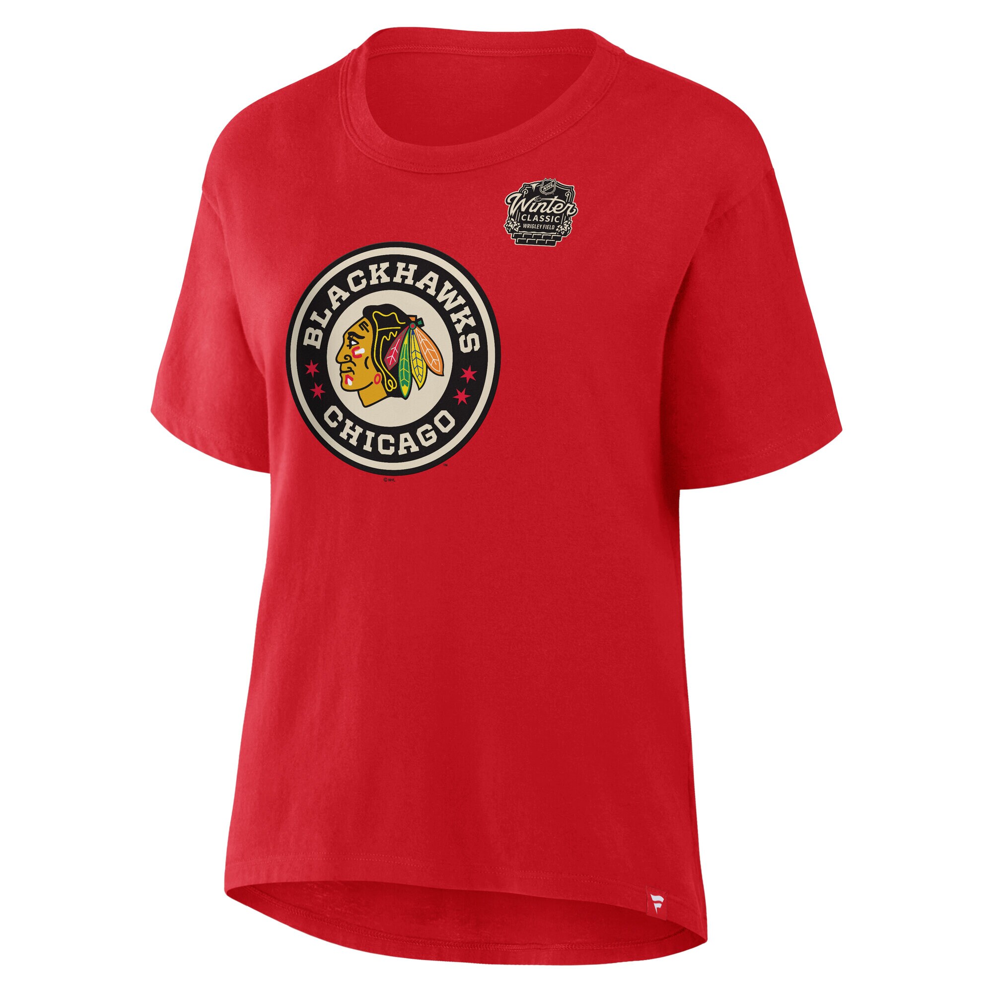 Women's Chicago Blackhawks Fanatics Athletic Red 2025 Winter Classic Primary Logo T-Shirt