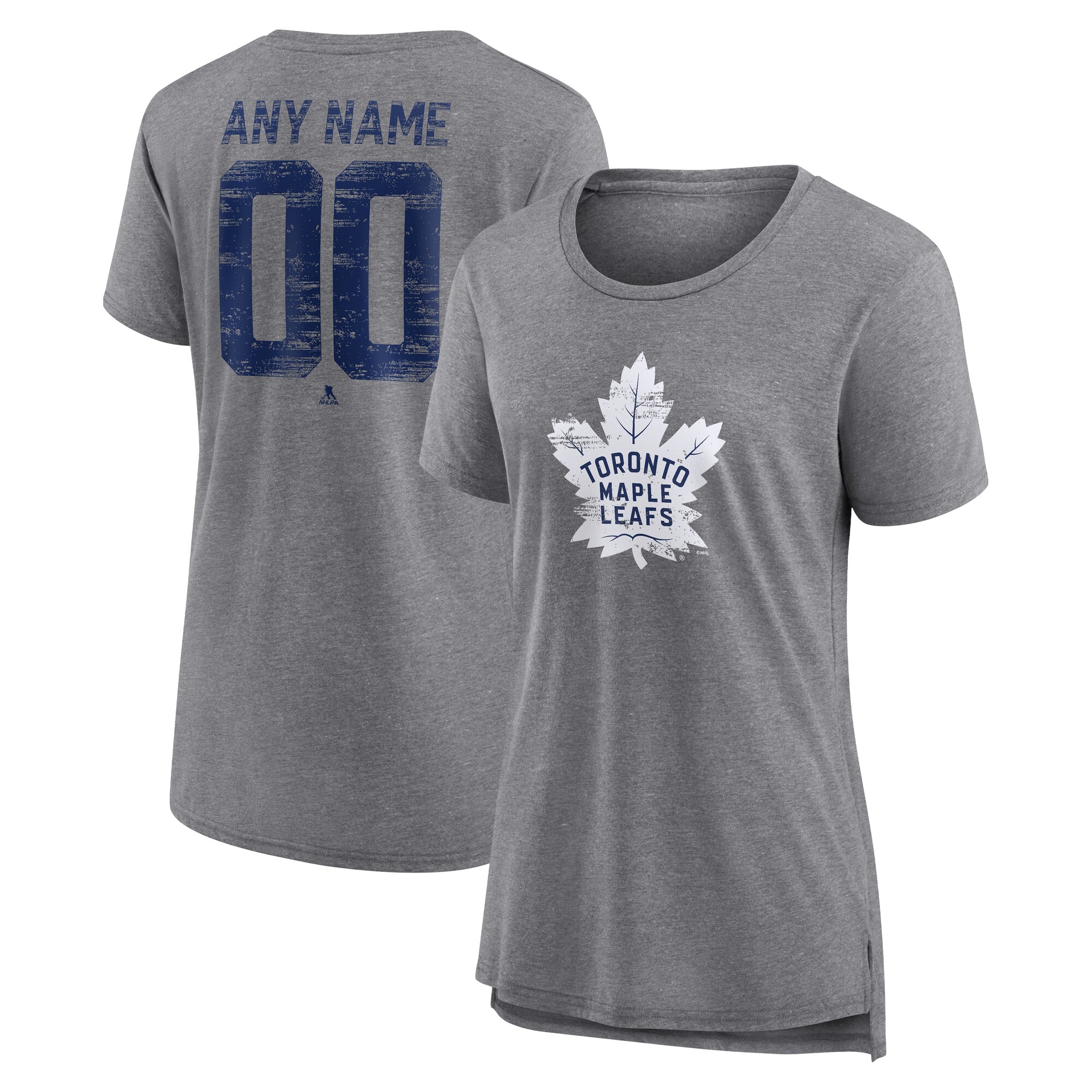Women's Toronto Maple Leafs Gray Heritage Custom Tri-Blend T-Shirt