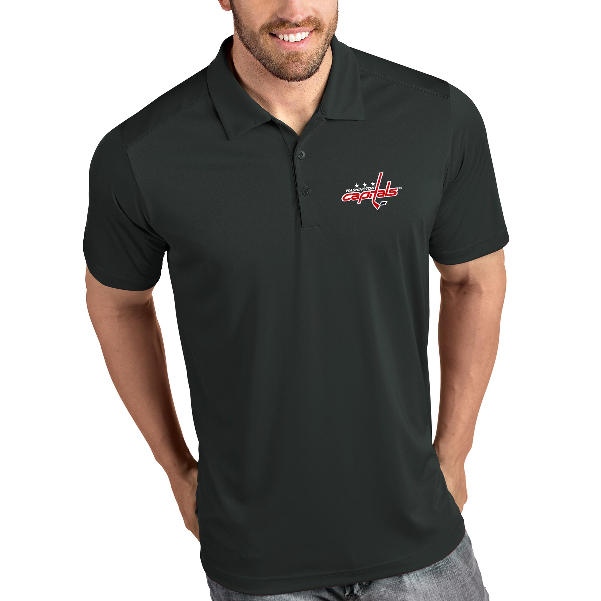 Men's Washington Capitals Antigua Gray Tribute Polo