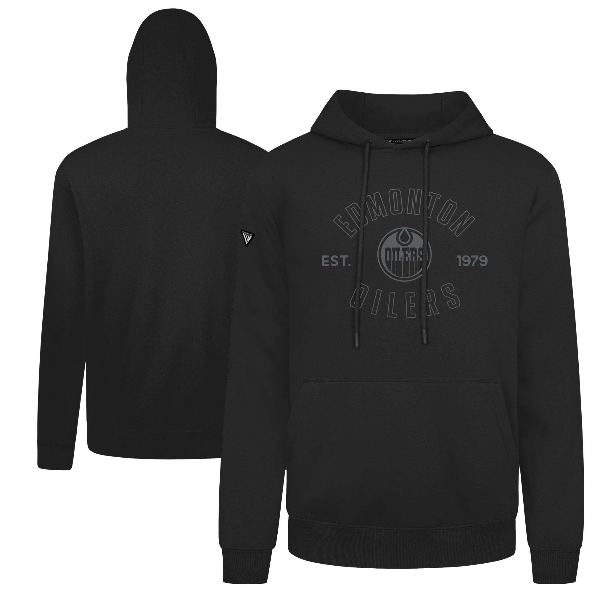 Men's Edmonton Oilers  Levelwear Black Podium Abyssal Pullover Hoodie