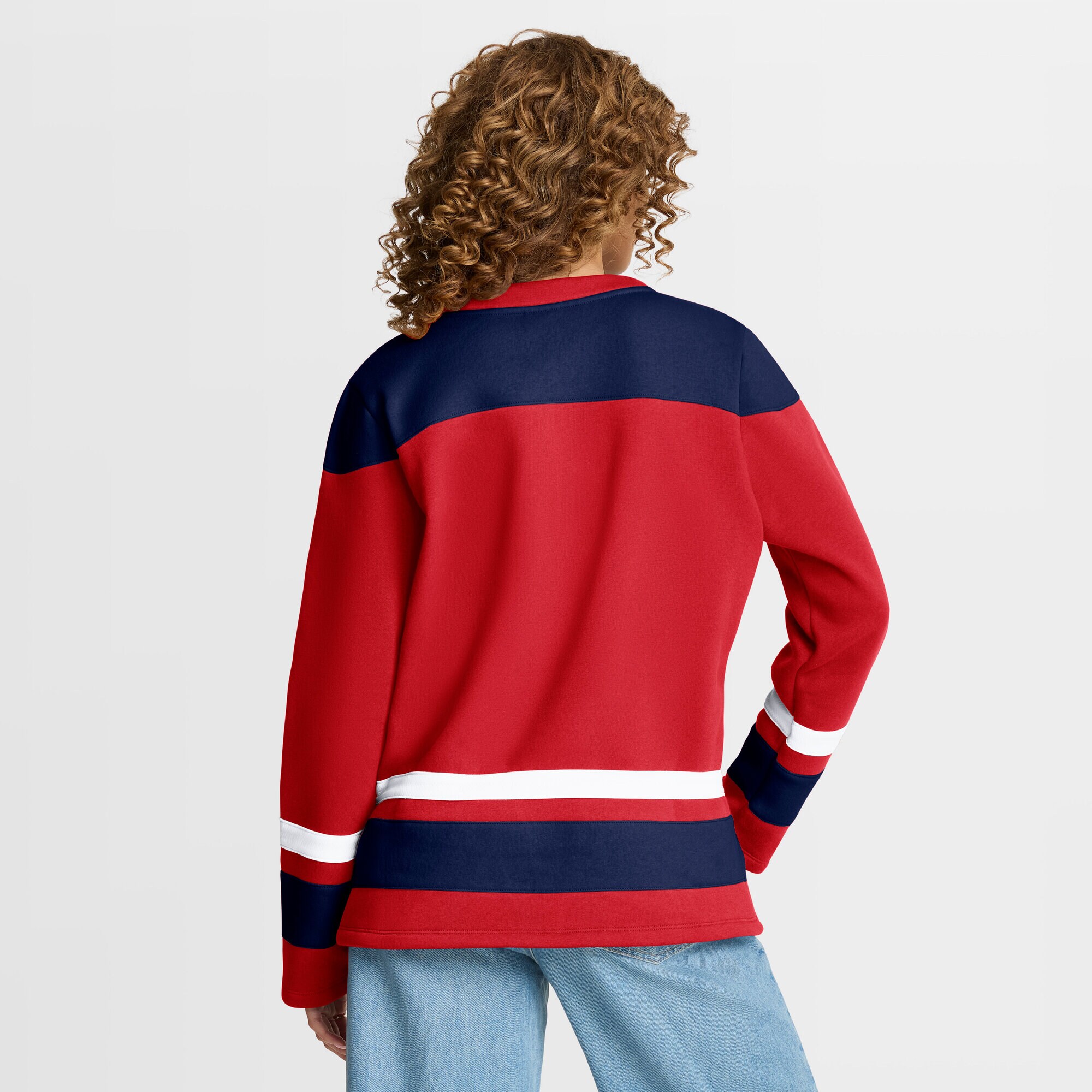 Women's Washington Capitals  Fanatics Red Icing Long Sleeve Lace Up Sweatshirt