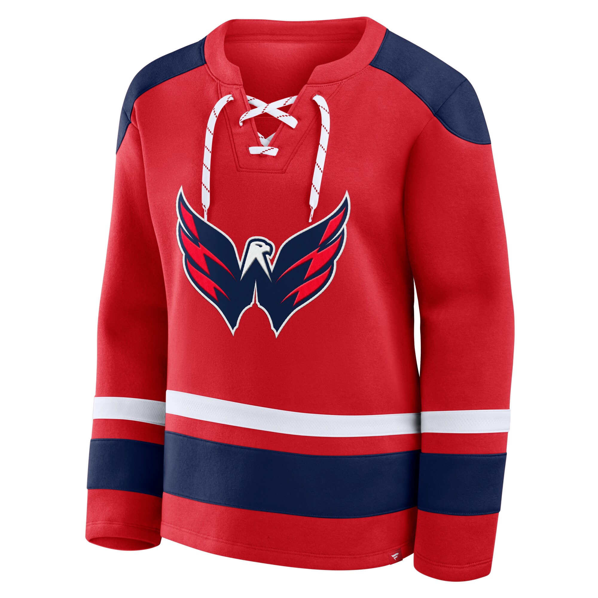 Women's Washington Capitals  Fanatics Red Icing Long Sleeve Lace Up Sweatshirt