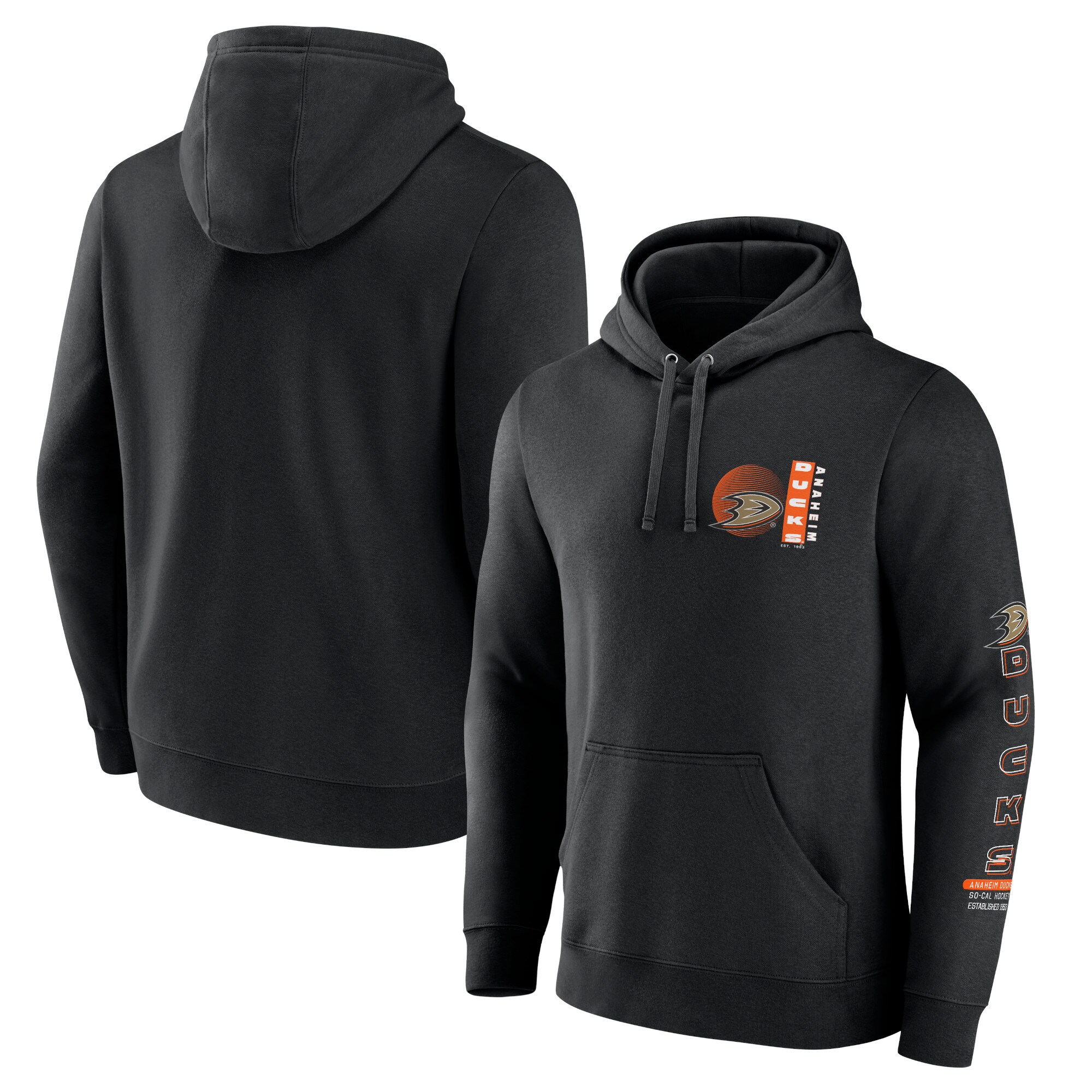 Men's Anaheim Ducks Fanatics Black Revolution Pullover Hoodie