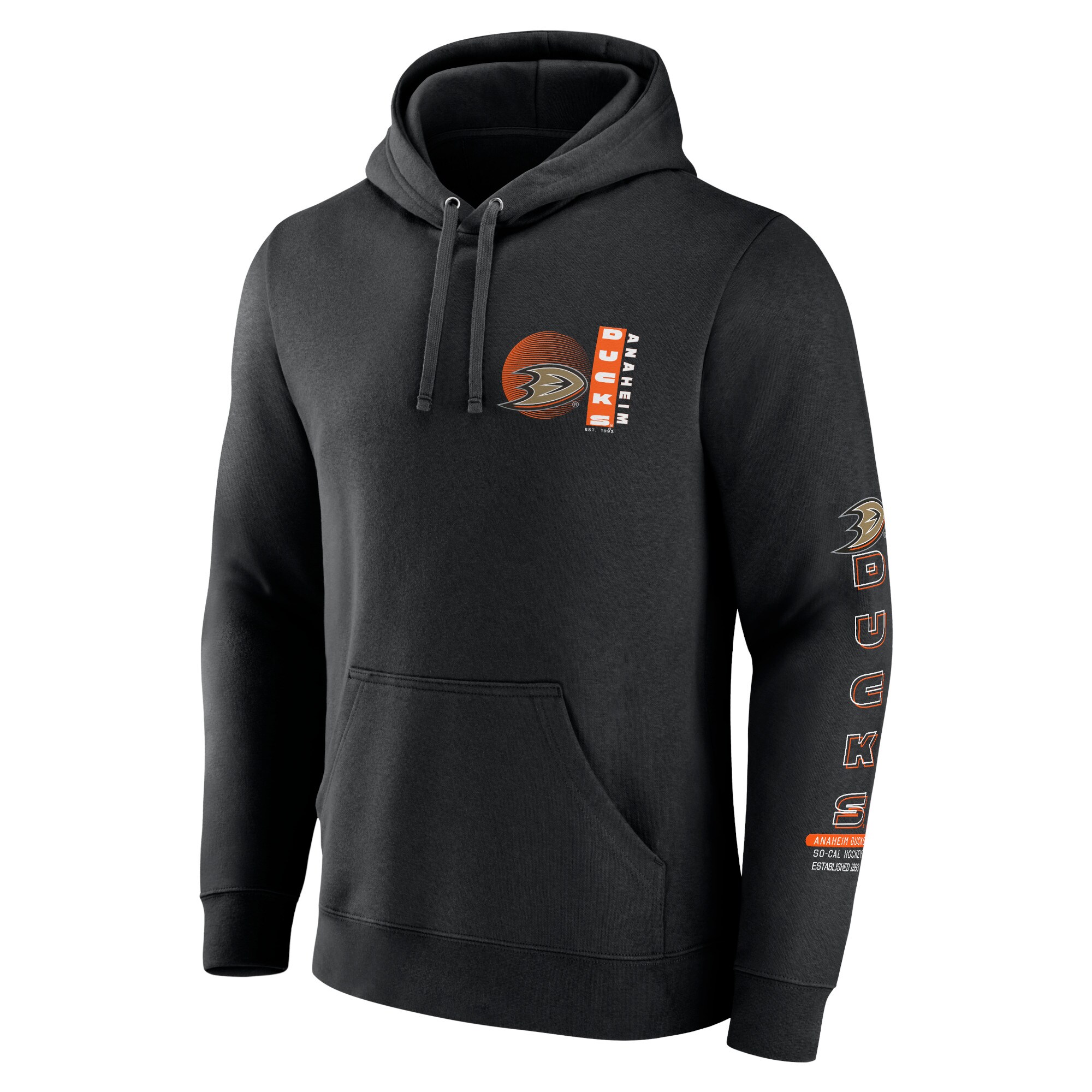 Men's Anaheim Ducks Fanatics Black Revolution Pullover Hoodie