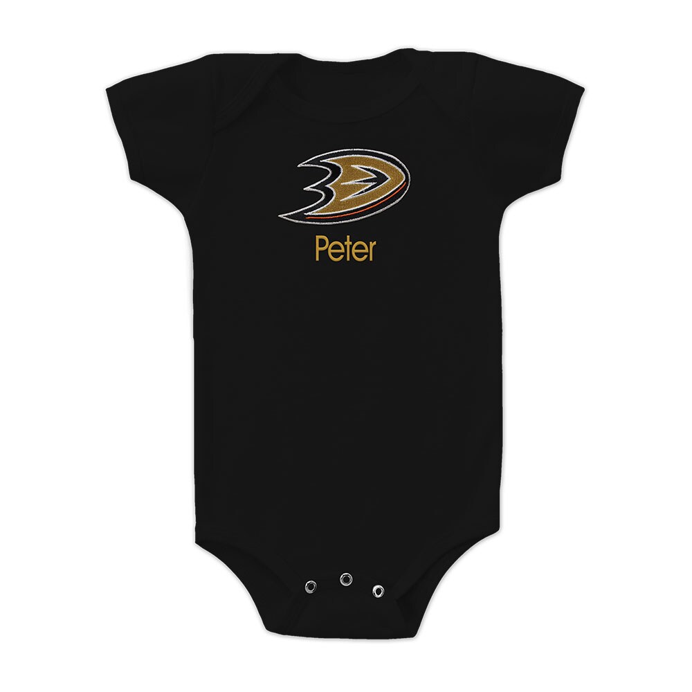 Infant Anaheim Ducks Black Personalized Bodysuit